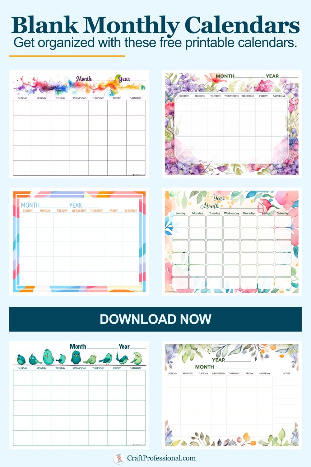 Easy Printable Free Calendars