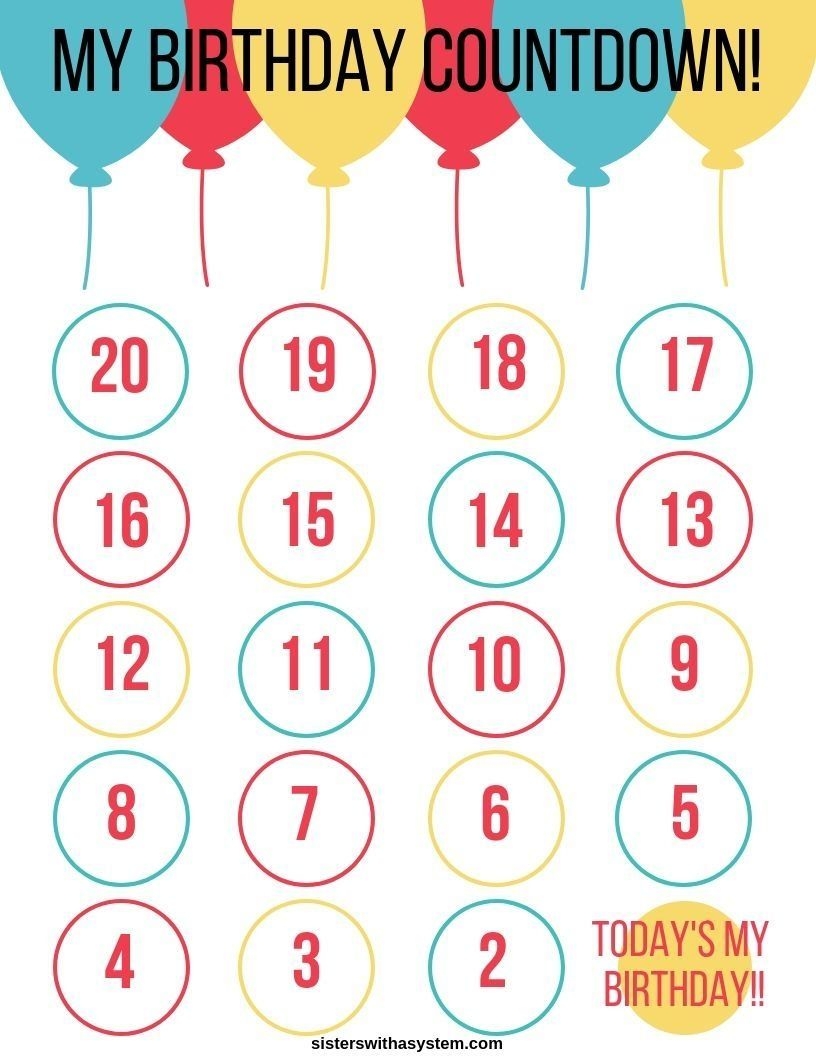 12 Free Printable Birthday Countdown Ideas Birthday Countdown Countdown Birthday 12 Free Printable Birthday Countdown Ideas Birthday Countdown Countdown Birthday