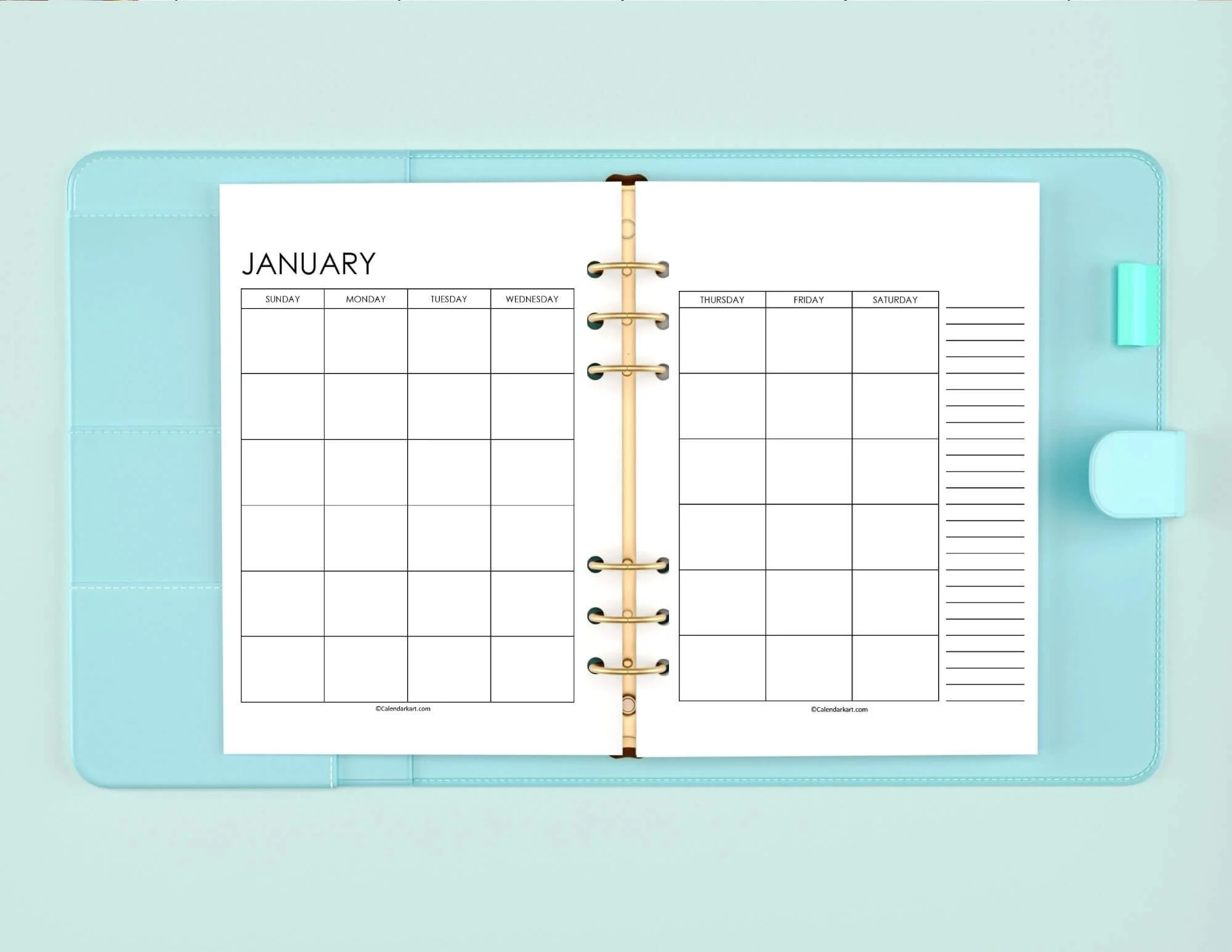 Half Page Printable Yearly 2025 Calendar