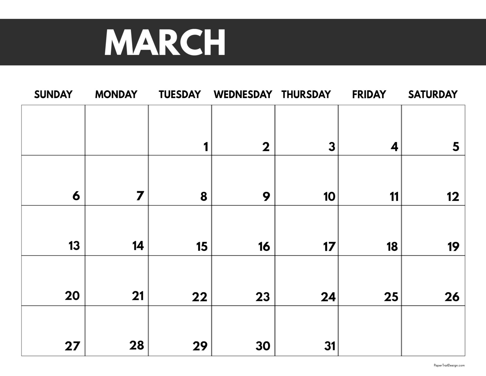 2022 Free Monthly Calendar Templates Paper Trail Design 2022 Free Monthly Calendar Templates Paper Trail Design