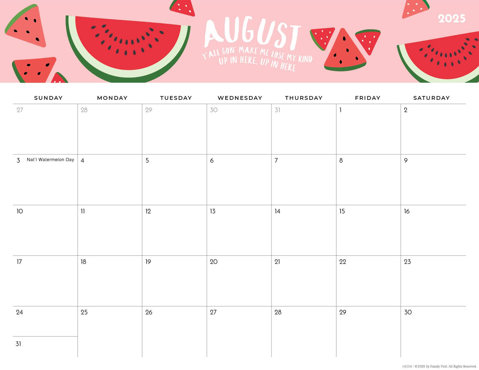 2025 2026 Foodie Printable Calendars For Moms IMOM