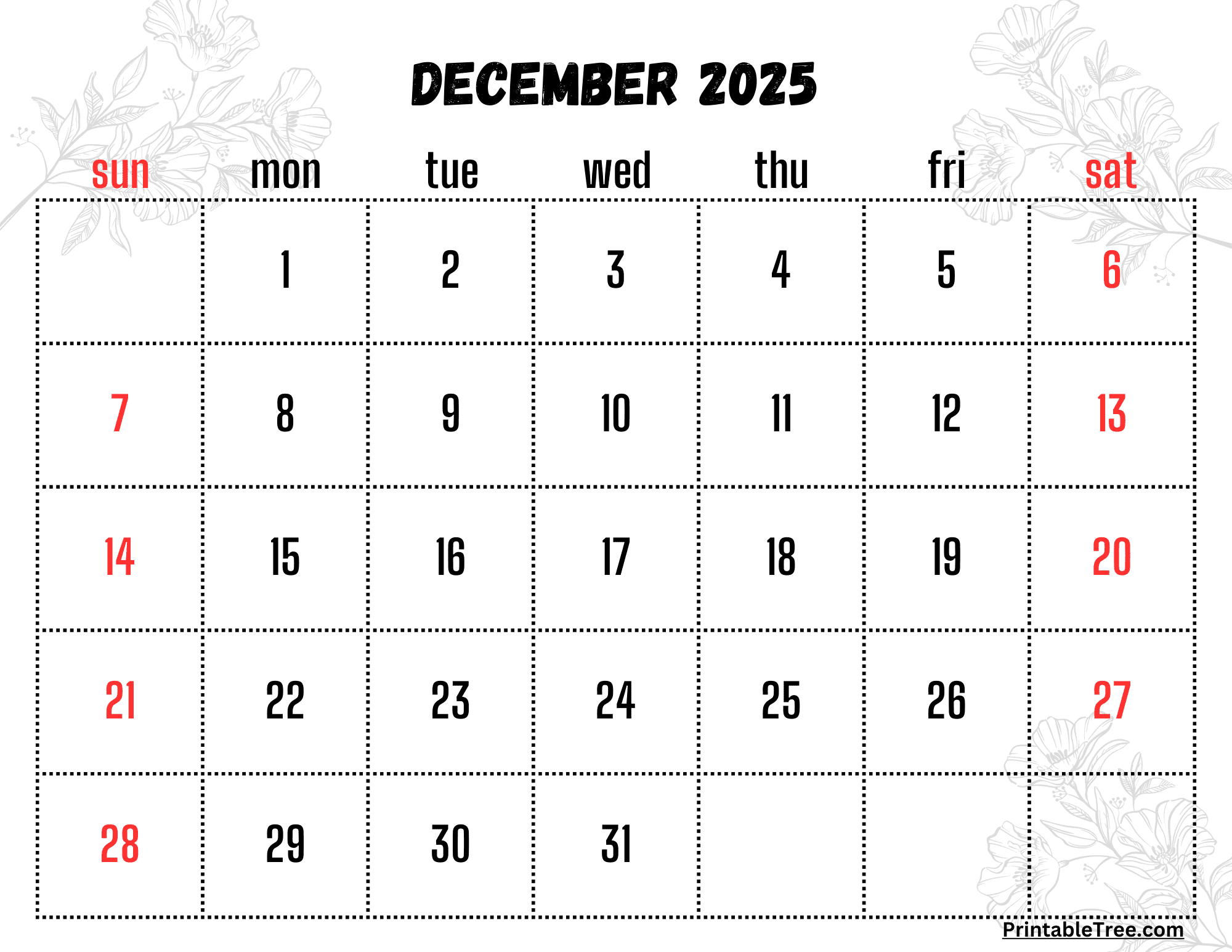 2025 Calendar Printable PDF With Holidays Template Free