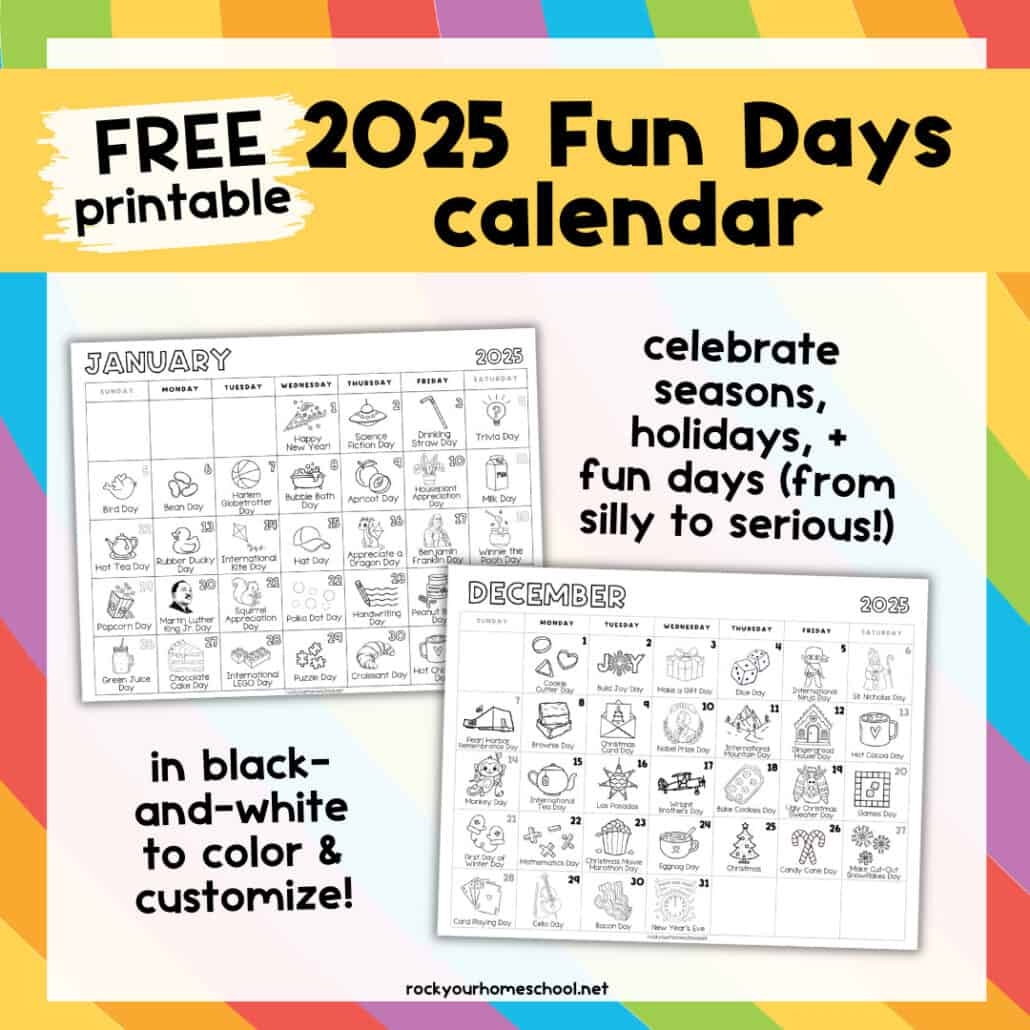 2025 Fun Days Calendar Rock Your Homeschool 2025 Fun Days Calendar Rock Your Homeschool