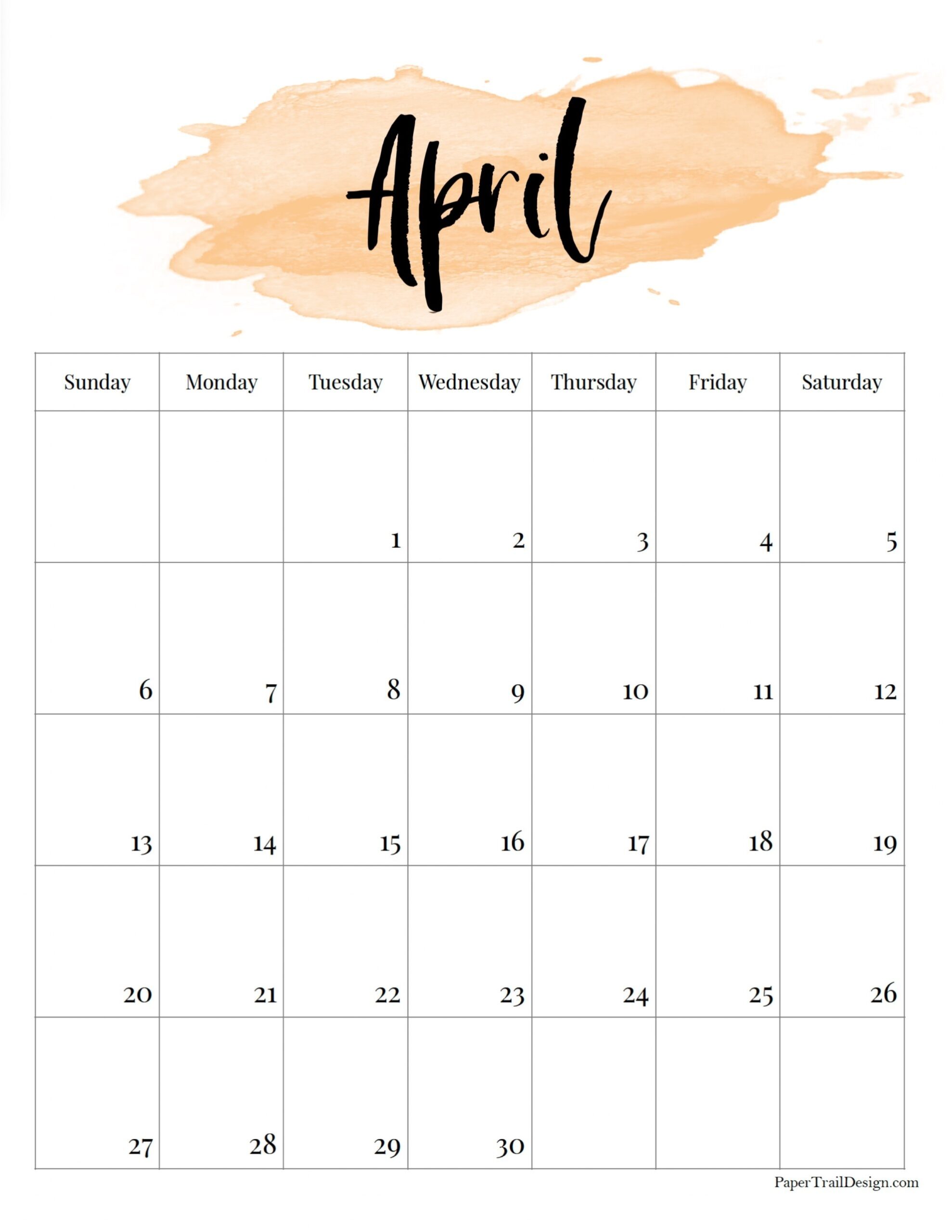 2025 Printable Calendar Watercolor Paper Trail Design