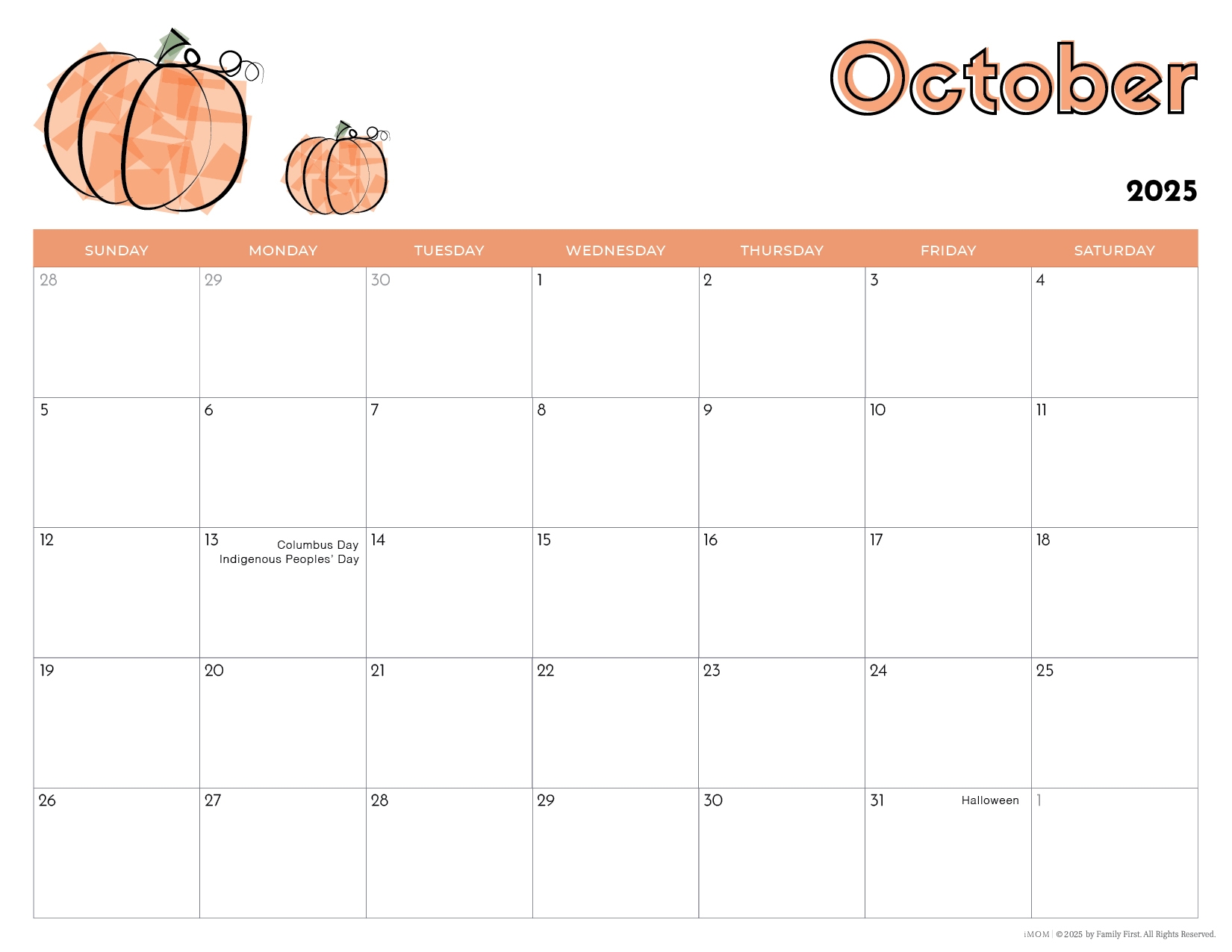 Kids Printable Calendar September 2025