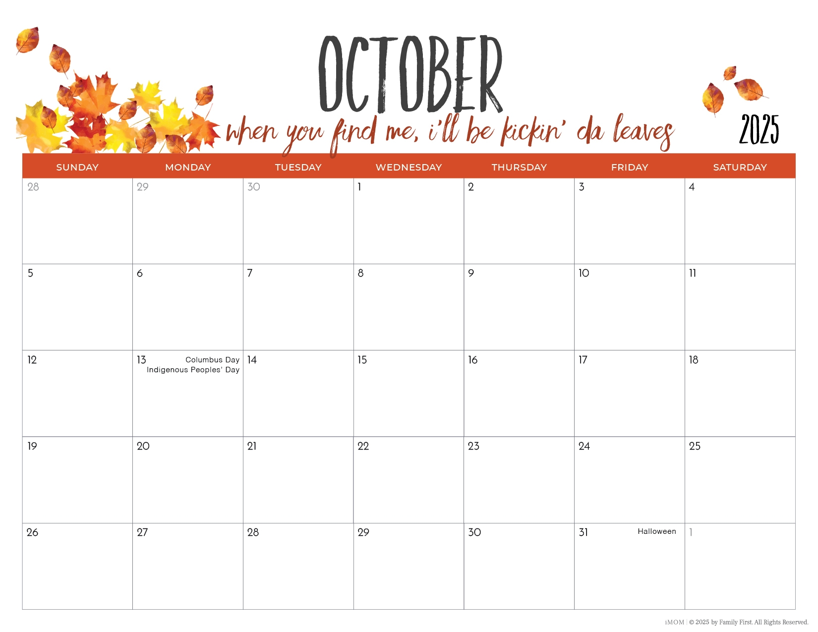 Printable Calendar Imom