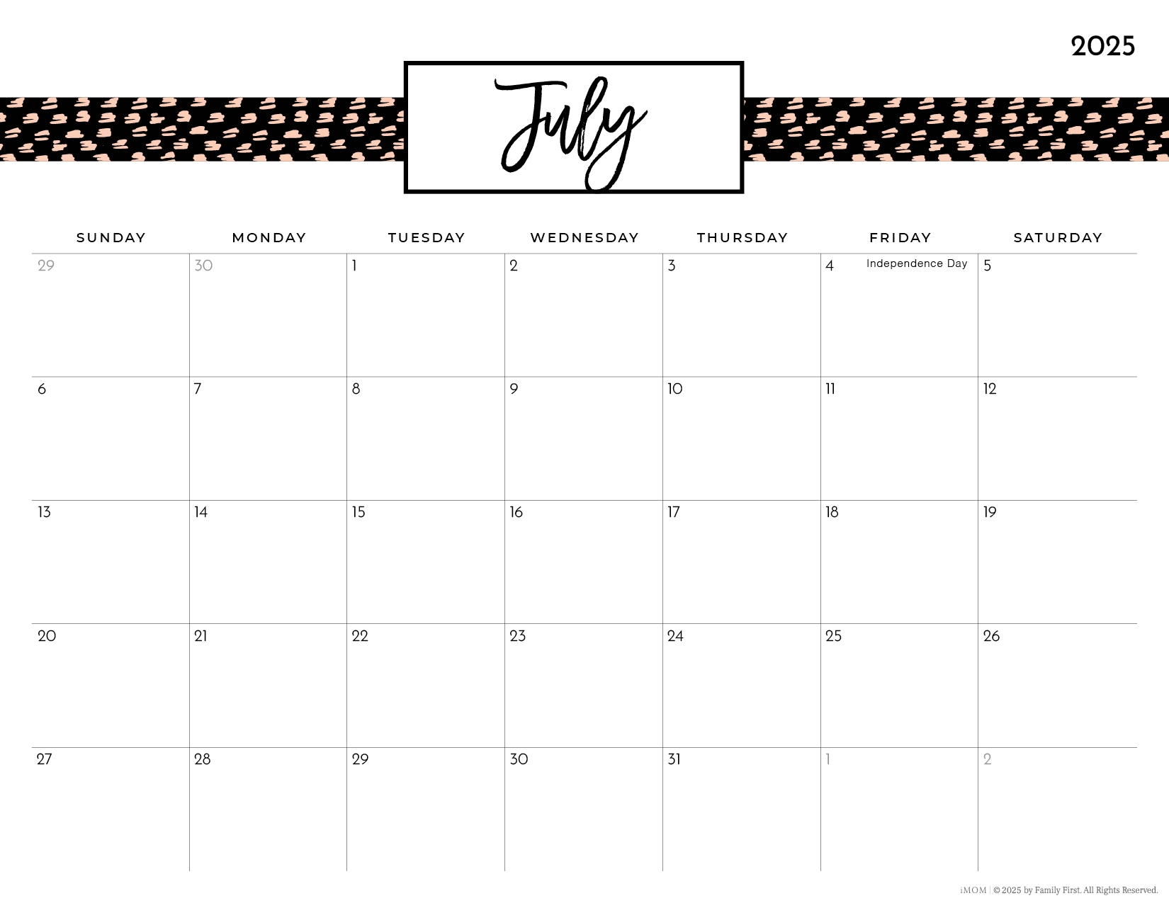2025 Printable Calendars Free Printable Calendar Designs IMOM