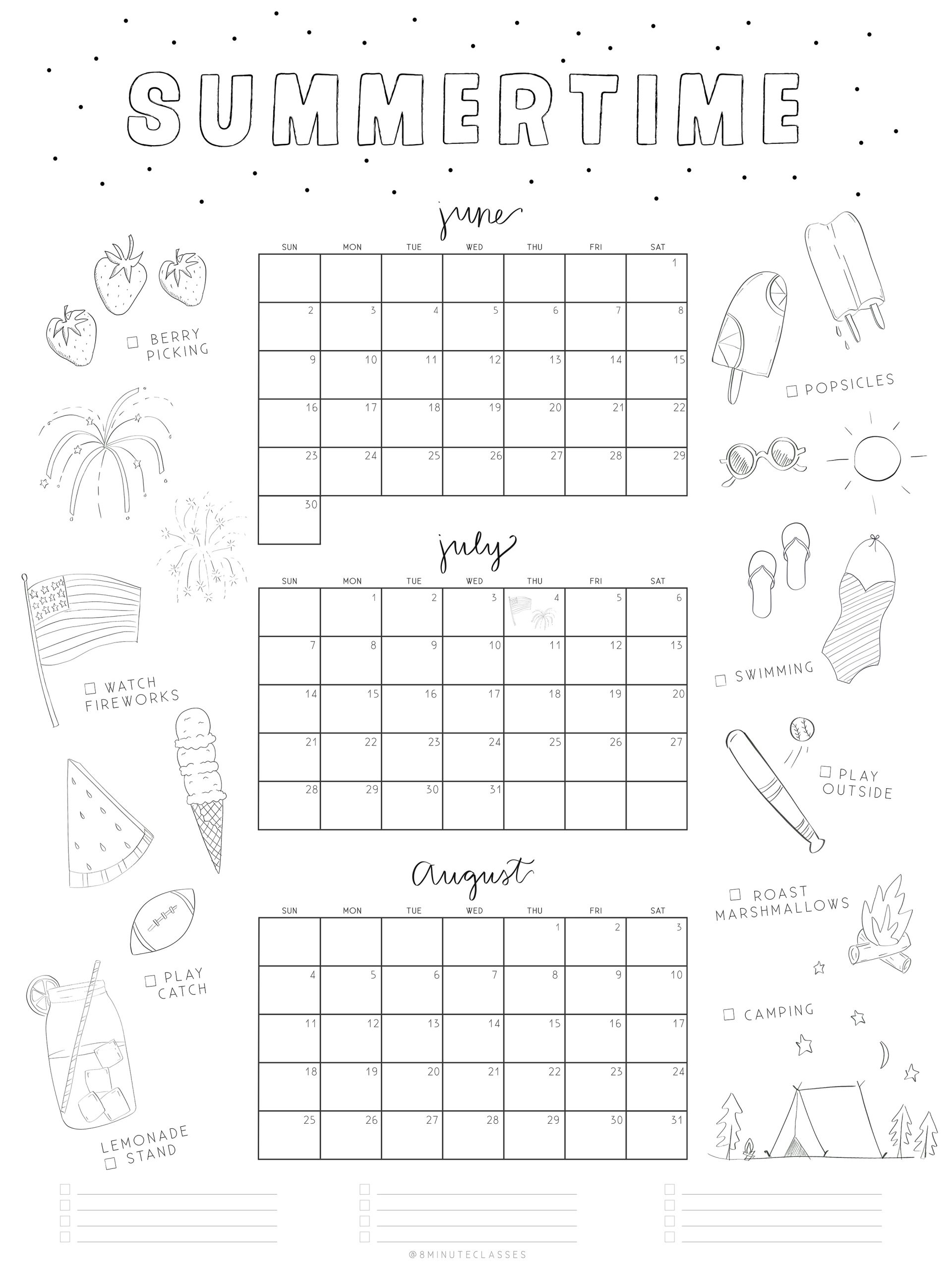 Printable Summer 2025 Calendar