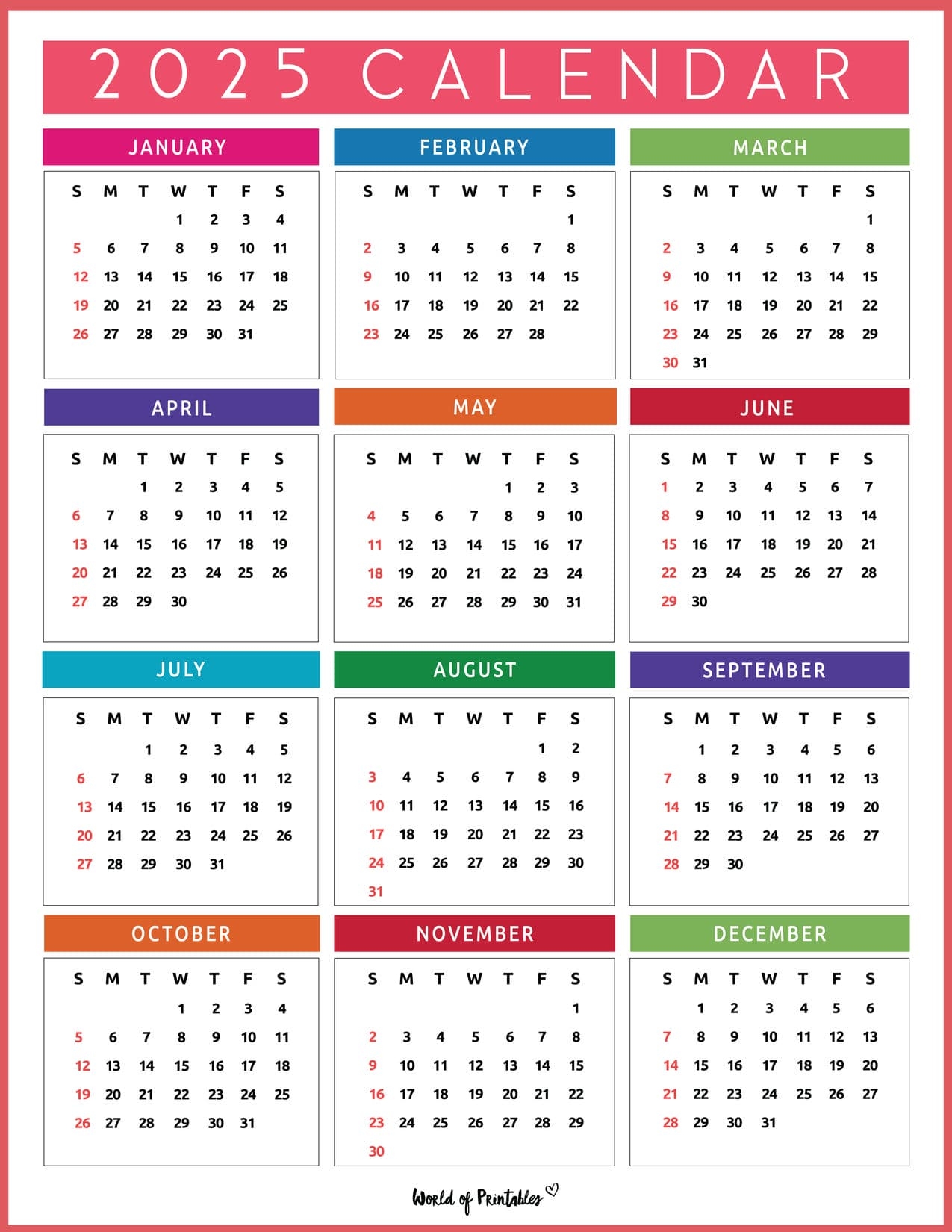 Calendar At A Glance 2025 Printable Calendar At A Glance 2025 Printable