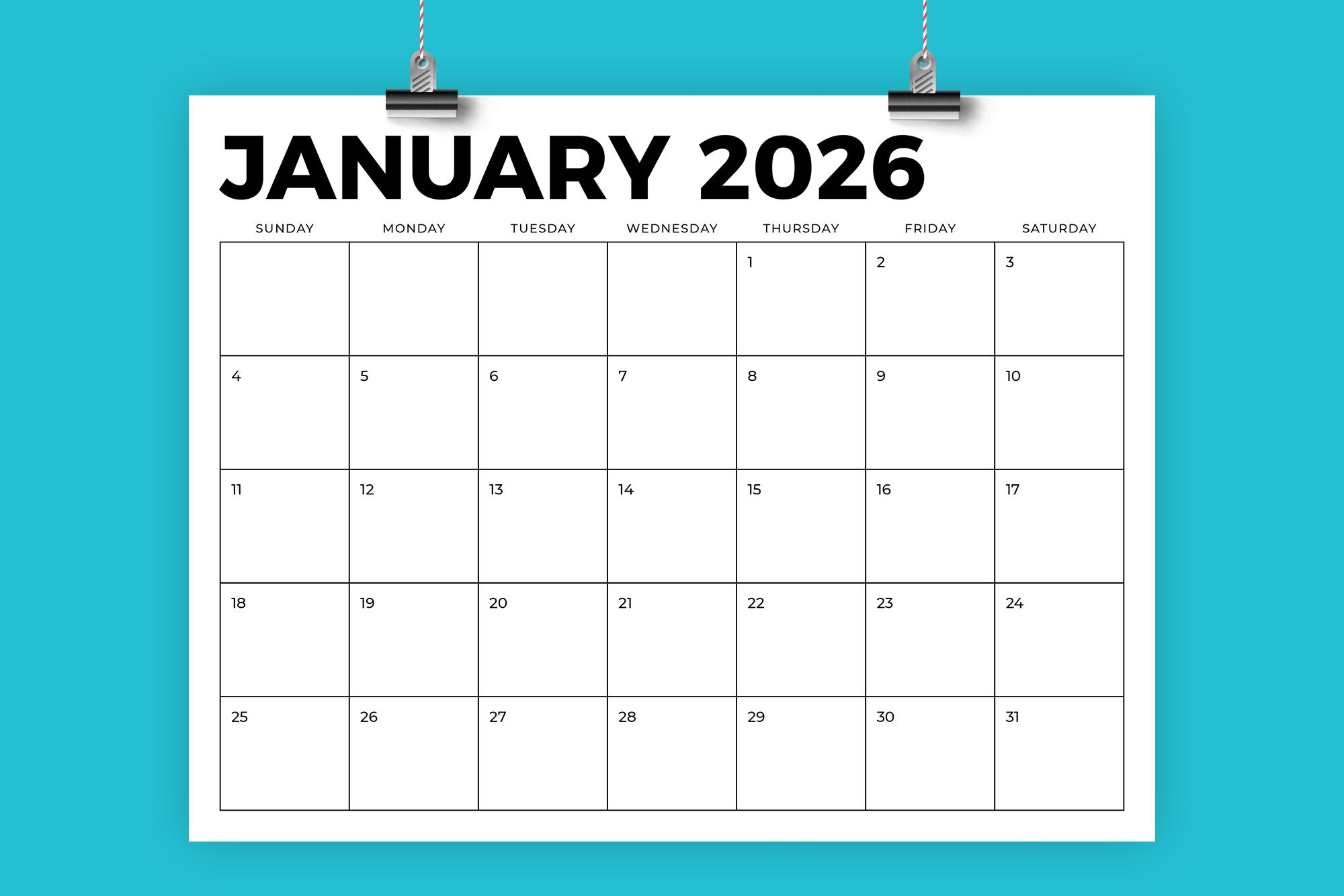 2026 8 5 X 11 Inch Calendar Template By Running With Foxes TheHungryJPEG