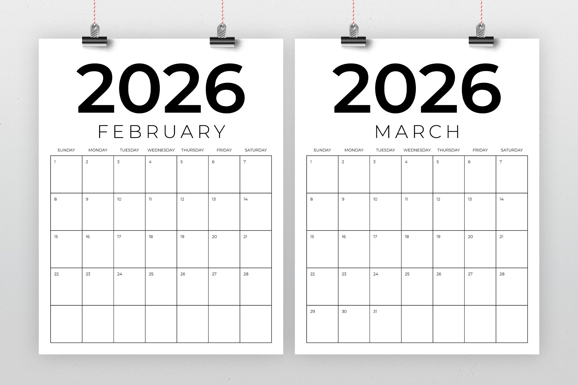 85 X 11 2026 Blank Printable Calendar 85 X 11 2026 Blank Printable Calendar