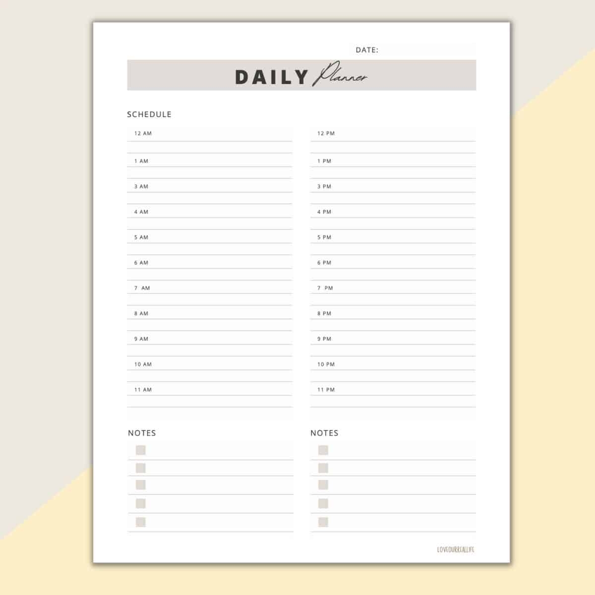 Day Calendar Printable
