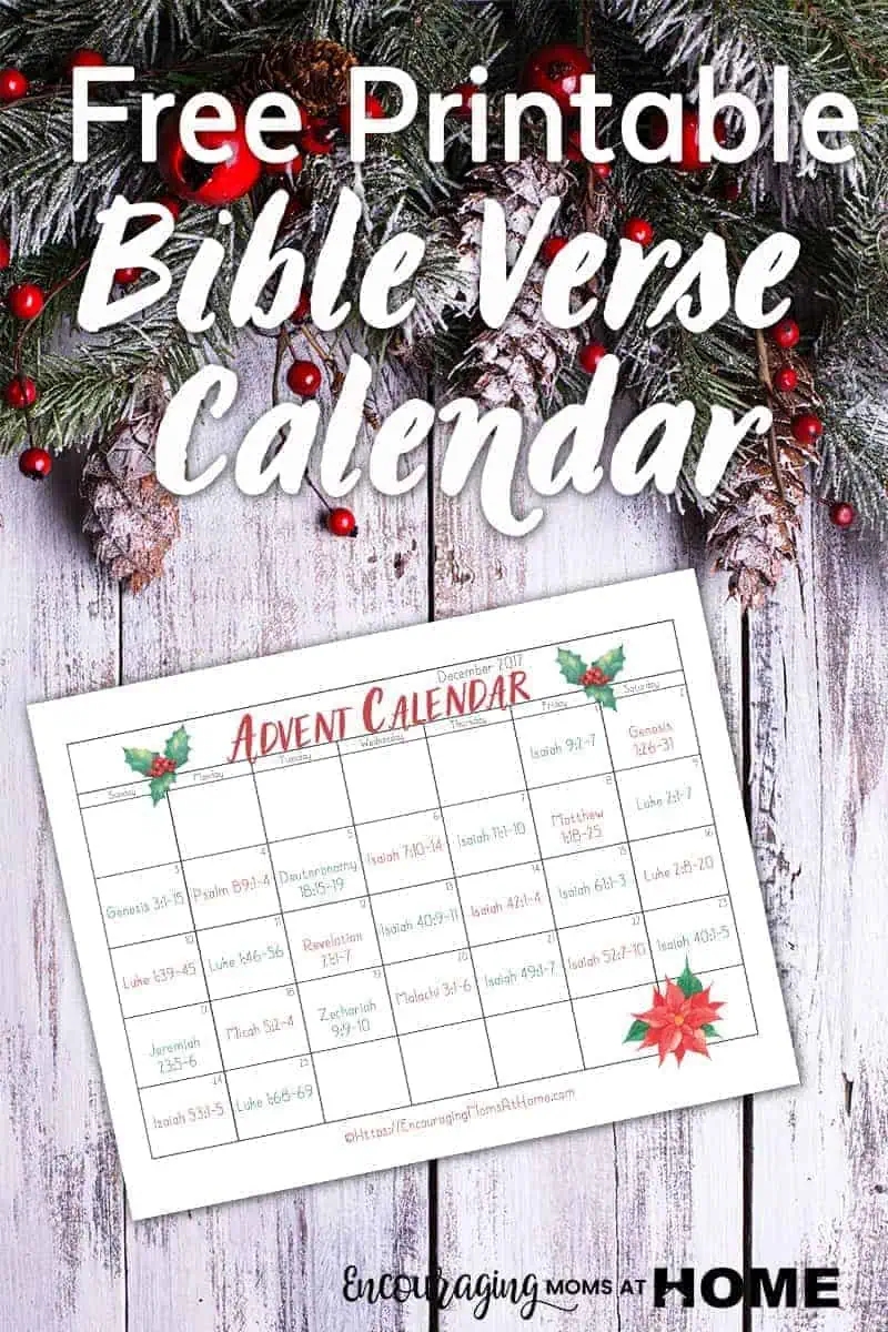 Bible Verses Advent Calendar Printable