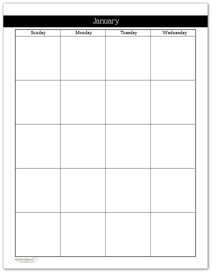 Black And White Understated Rainbow 2 Page Per Month Calendar Scattered Squirrel