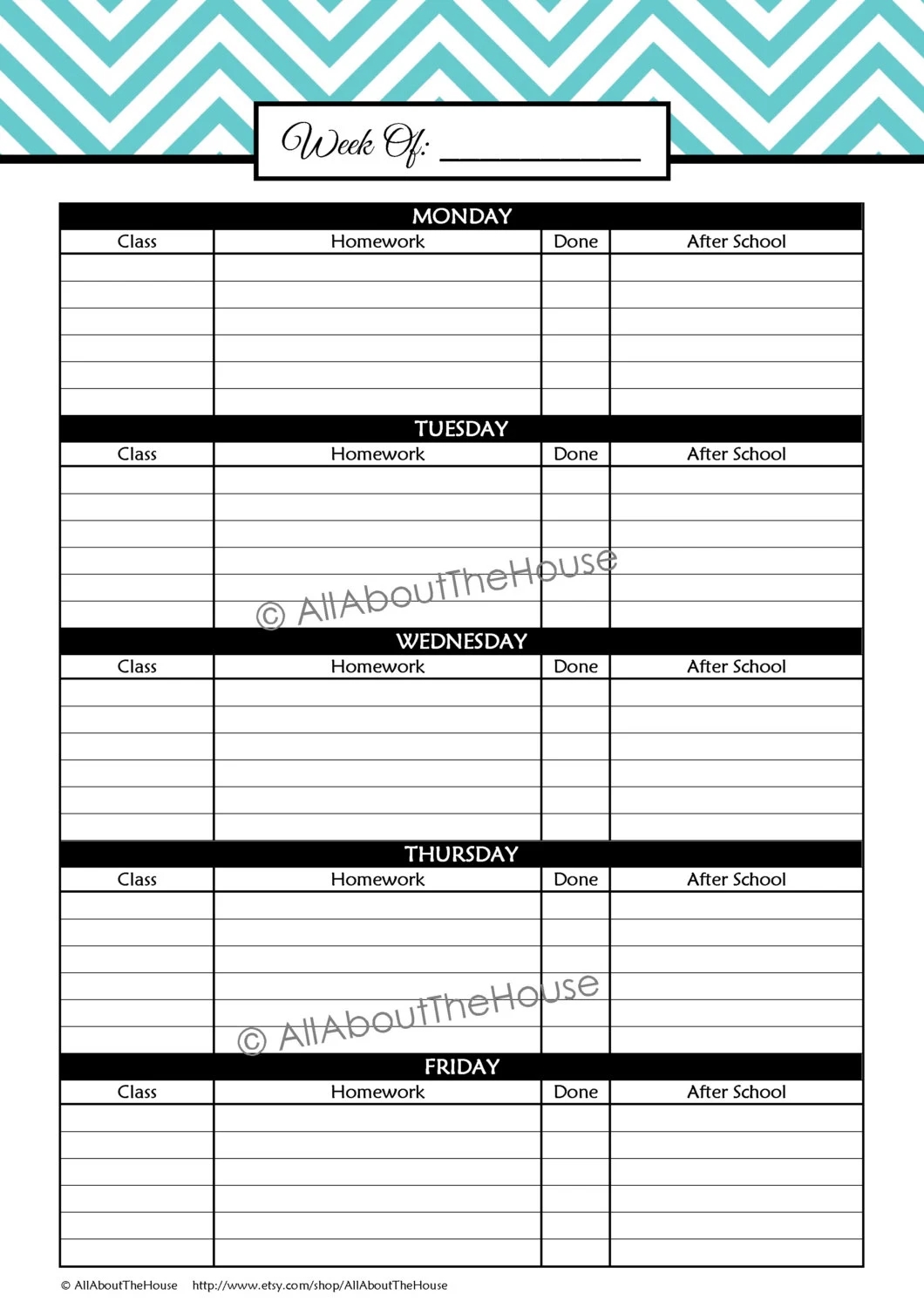 BLACK EDITABLE Student Planner Printable College Planner School Class Planner Organization 2015 2016 Etc Homework Perpetual Calendar Diary Etsy