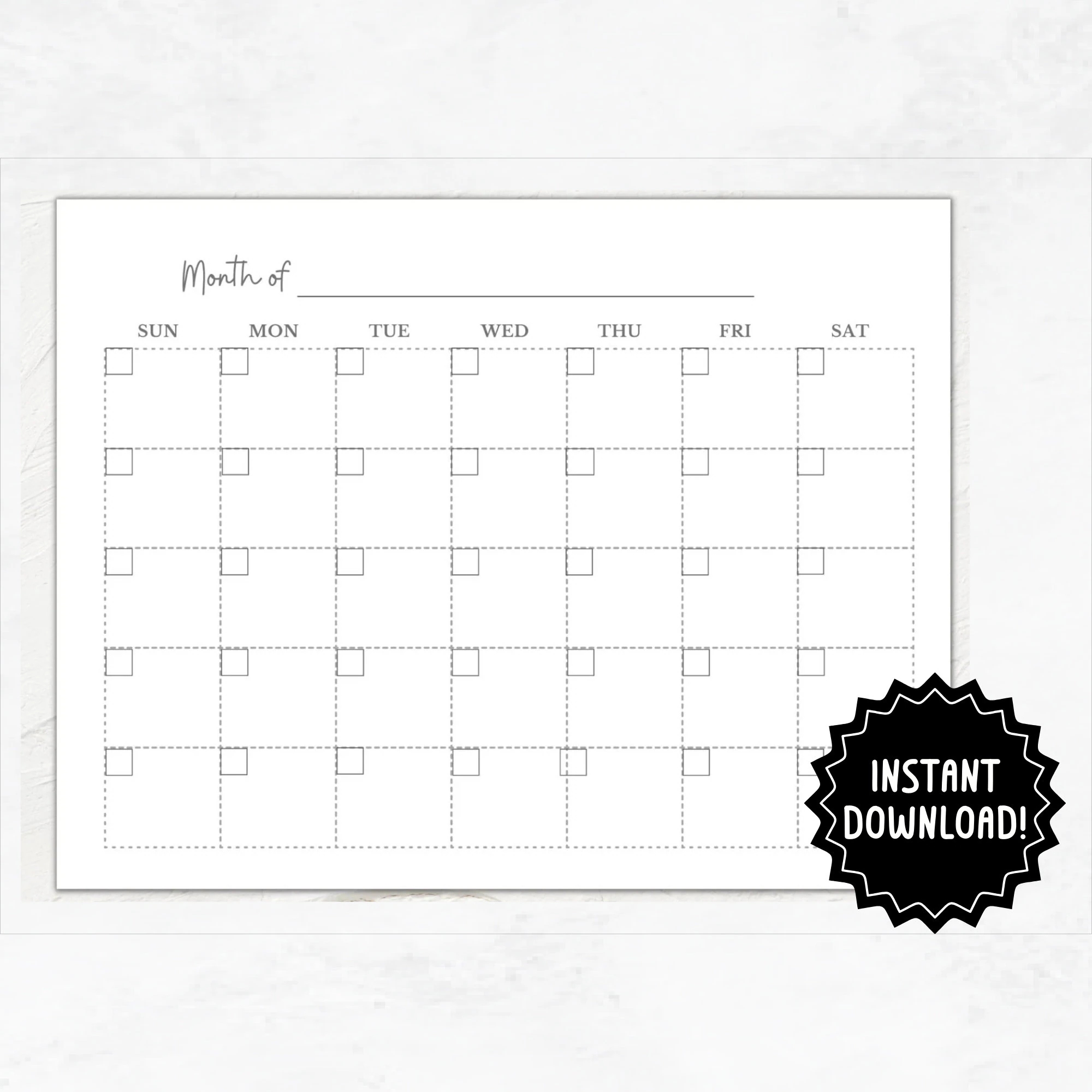 Printable Calendar Month Pages