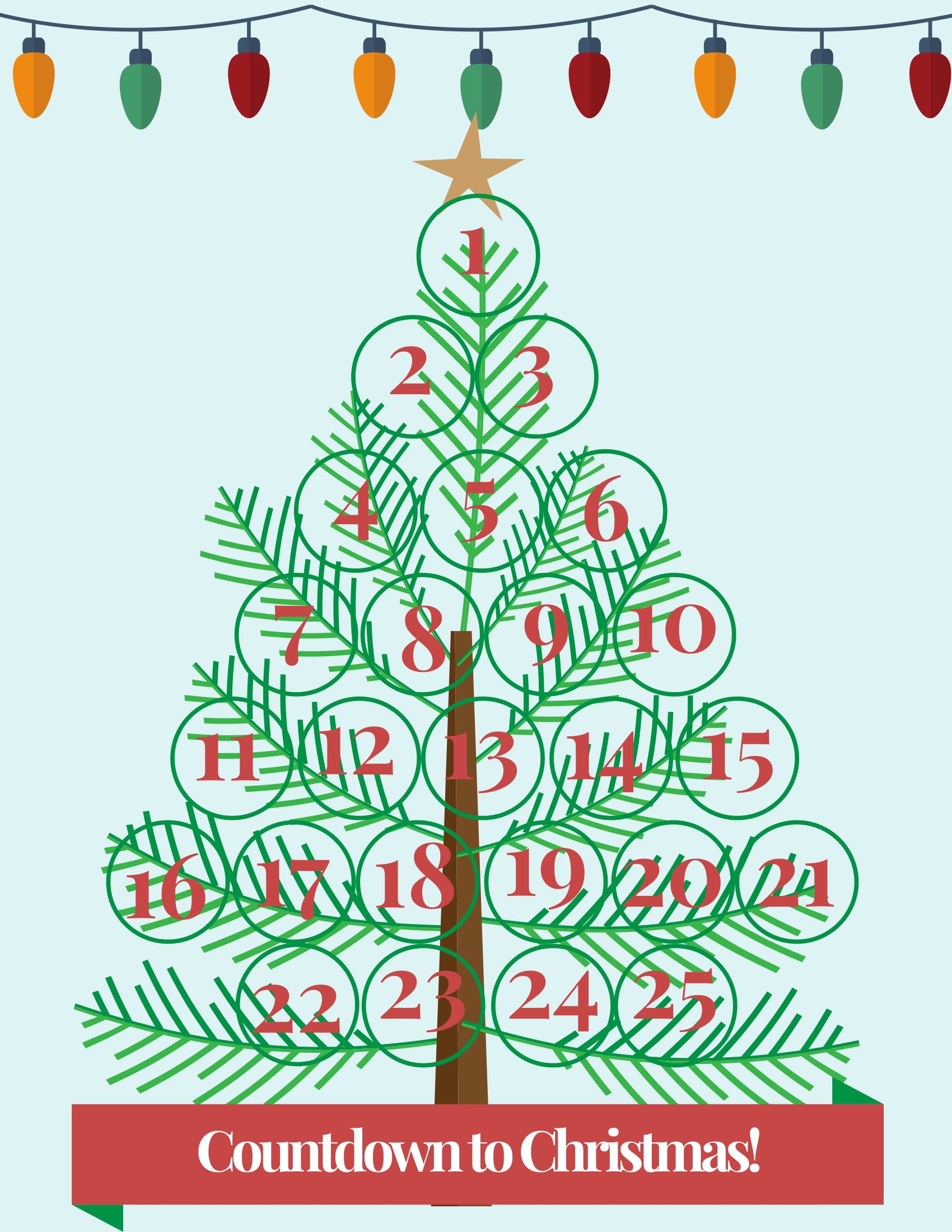 Printable Christmas Tree Advent Calendar