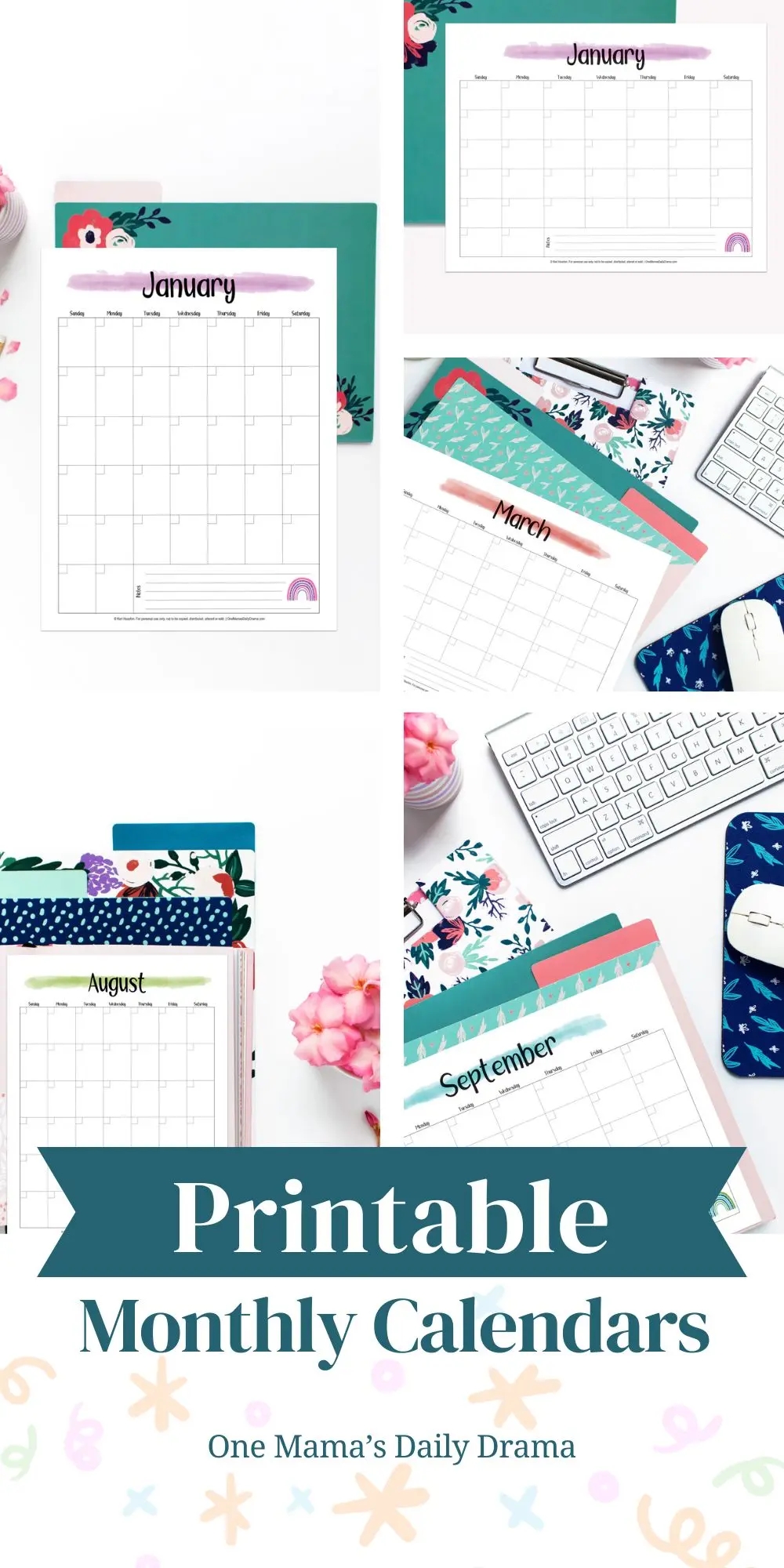 Printable Monthly Horizontal Calendar