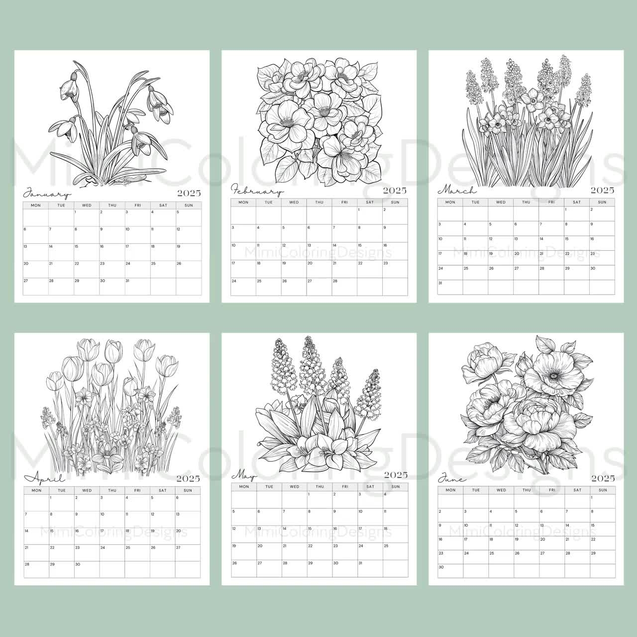 Free Printable 2025 Calendar Coloring Pages Free Printable 2025 Calendar Coloring Pages