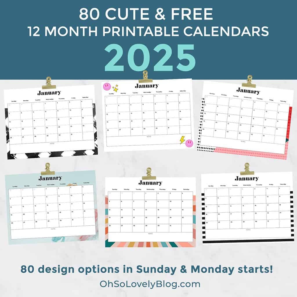 Printable 6 Month Calendar 2025