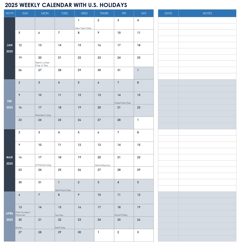 Blank Calendar For 2026 Printable To Write In