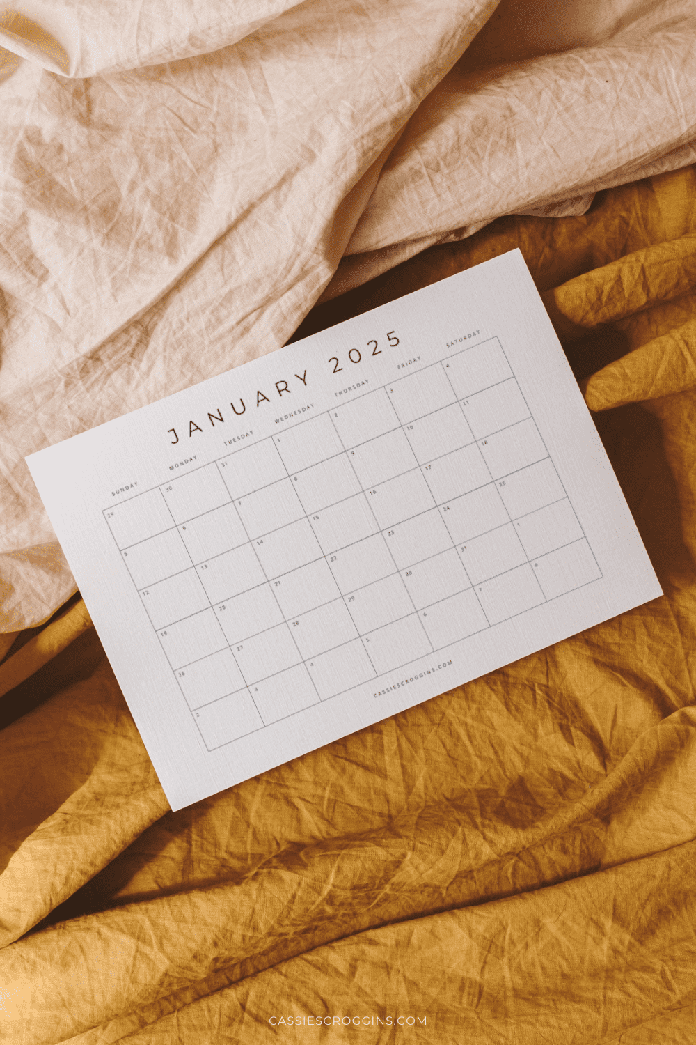 2025 Calendar Blank Printable