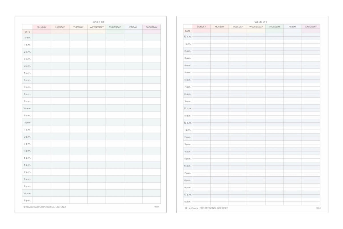 Free Weekly Printable Calendar With Time Slots