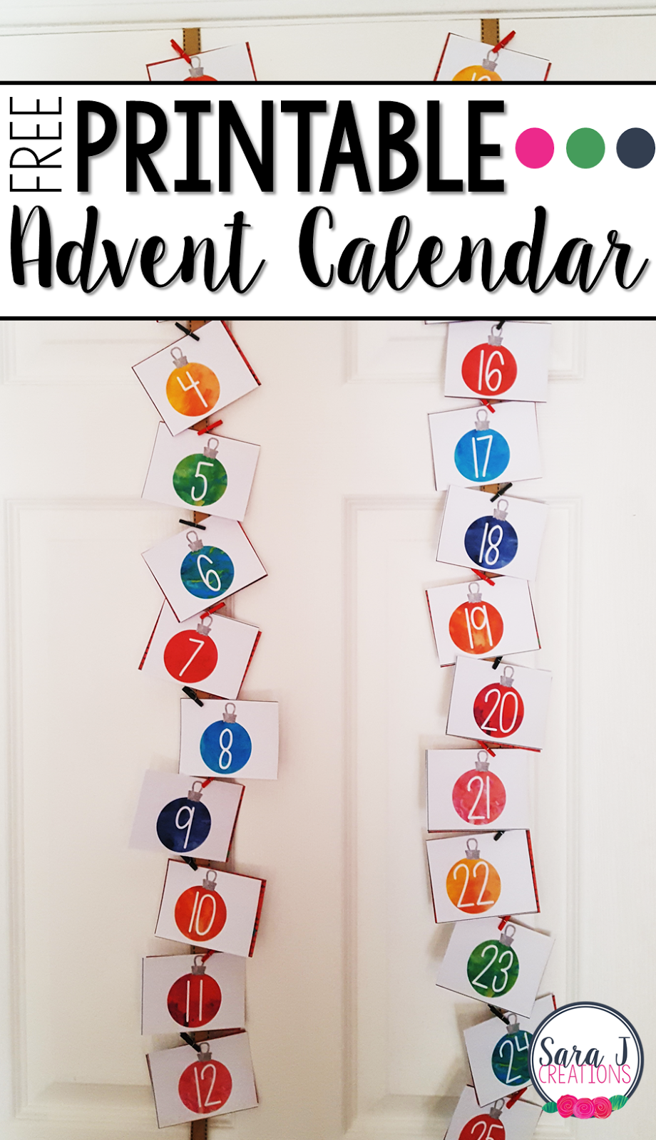 free printable advent calendar sara j creations