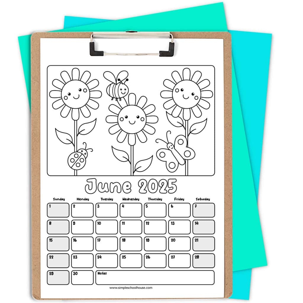 free printable coloring calendar for kids in 2025 mindfulmazing