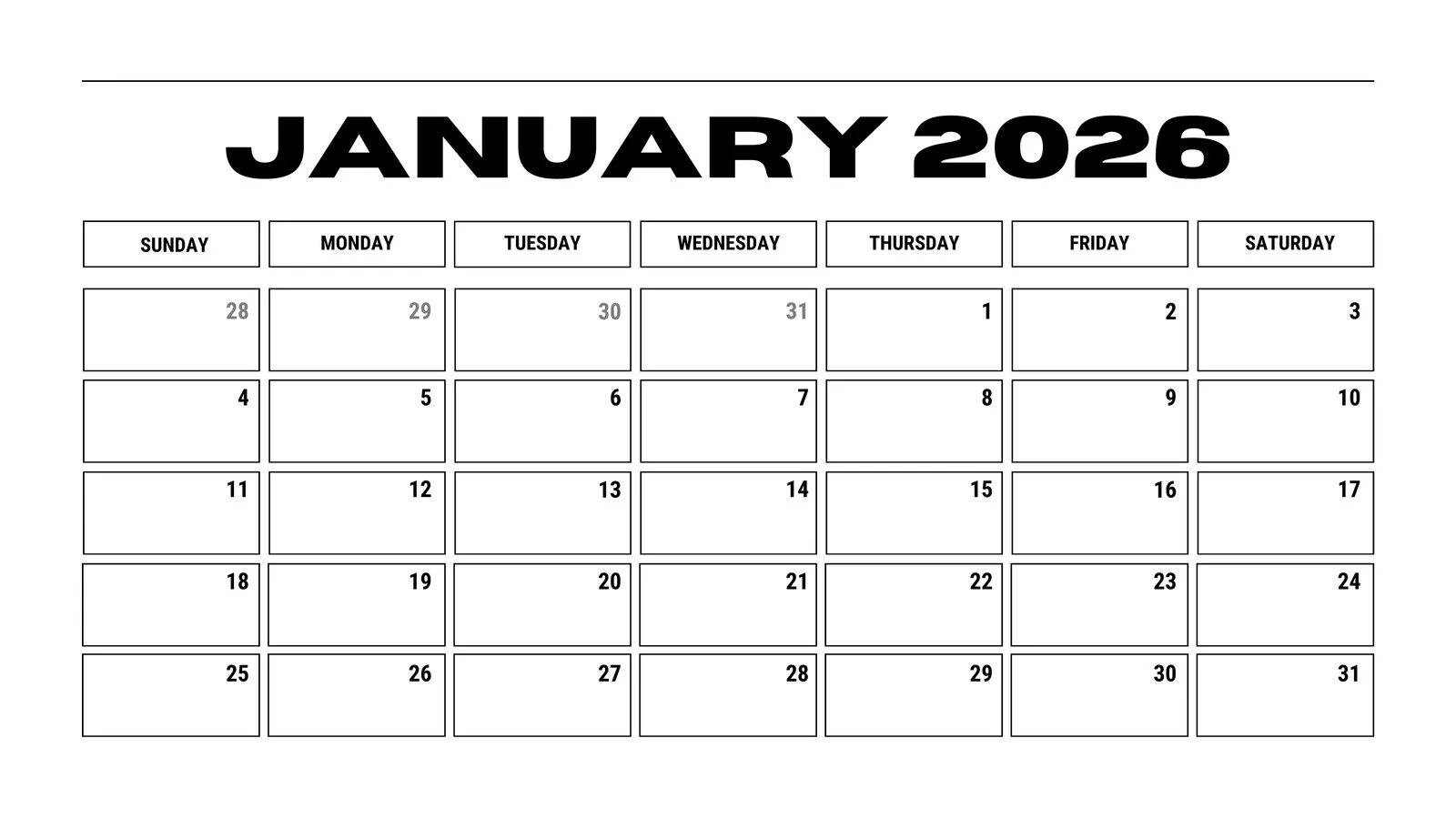 85x 11 Monthly Calendar Printables