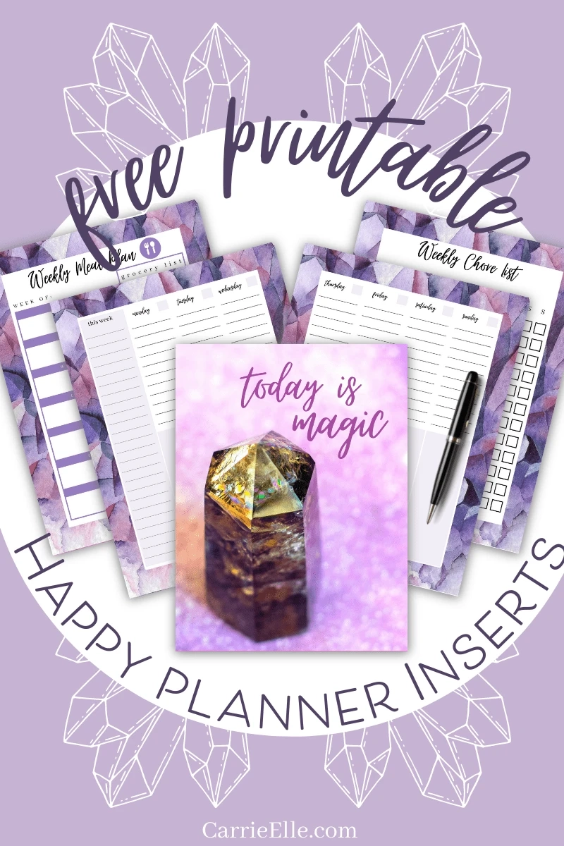 Free Printable Inserts For Happy Planner Crystal Day Planner Carrie Elle