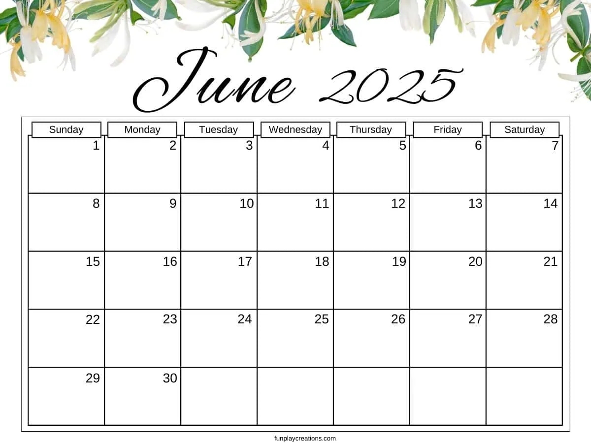 Free Printable Monthly Calendars 2025 