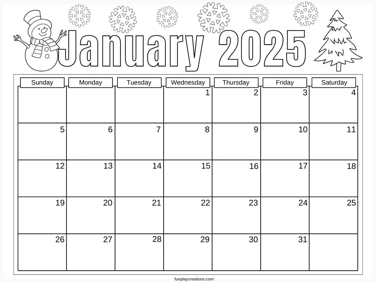 Free Printable Monthly Calendars 2025 