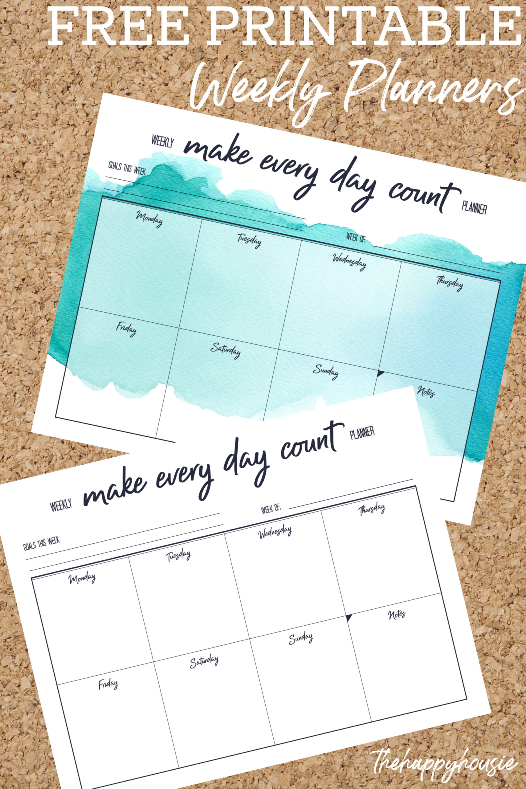 free printable weekly planner the happy housie