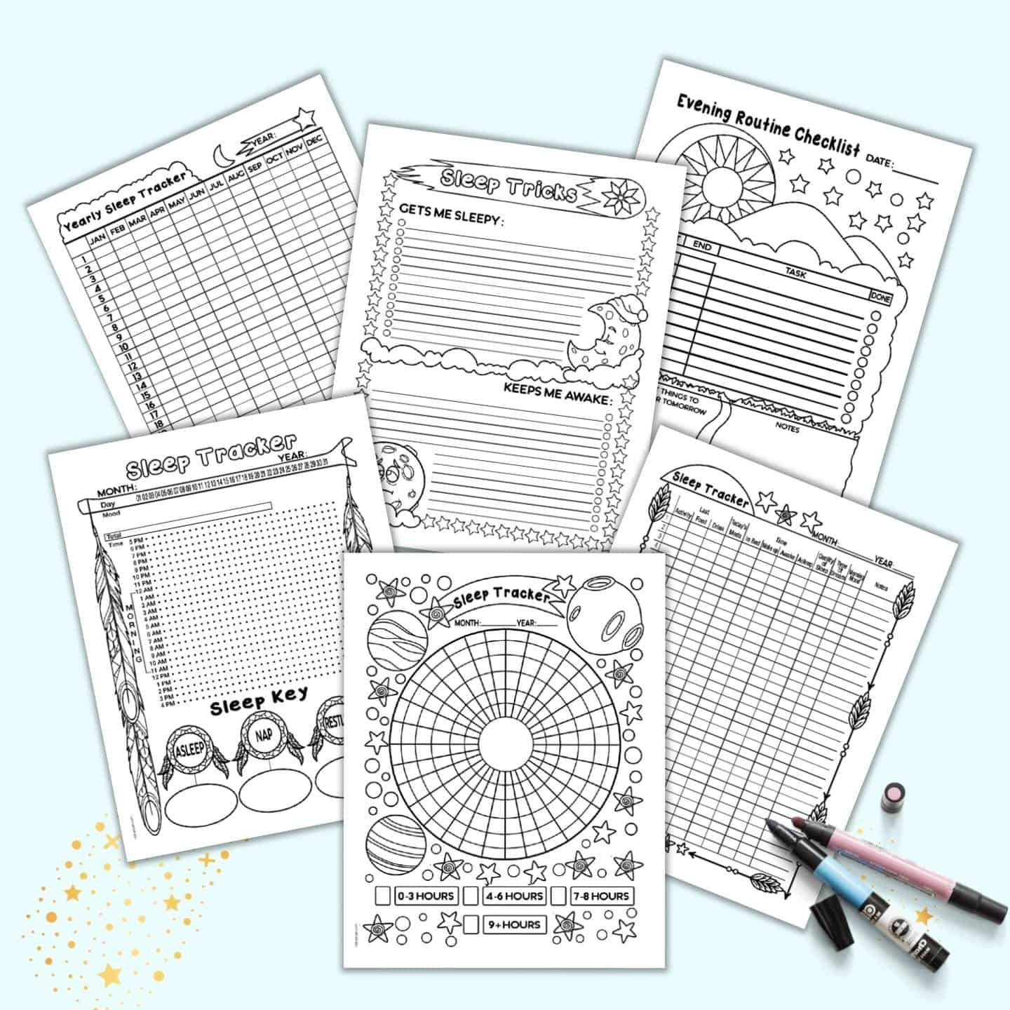 Annual Calendar Circle Bullet Journal Free Printable