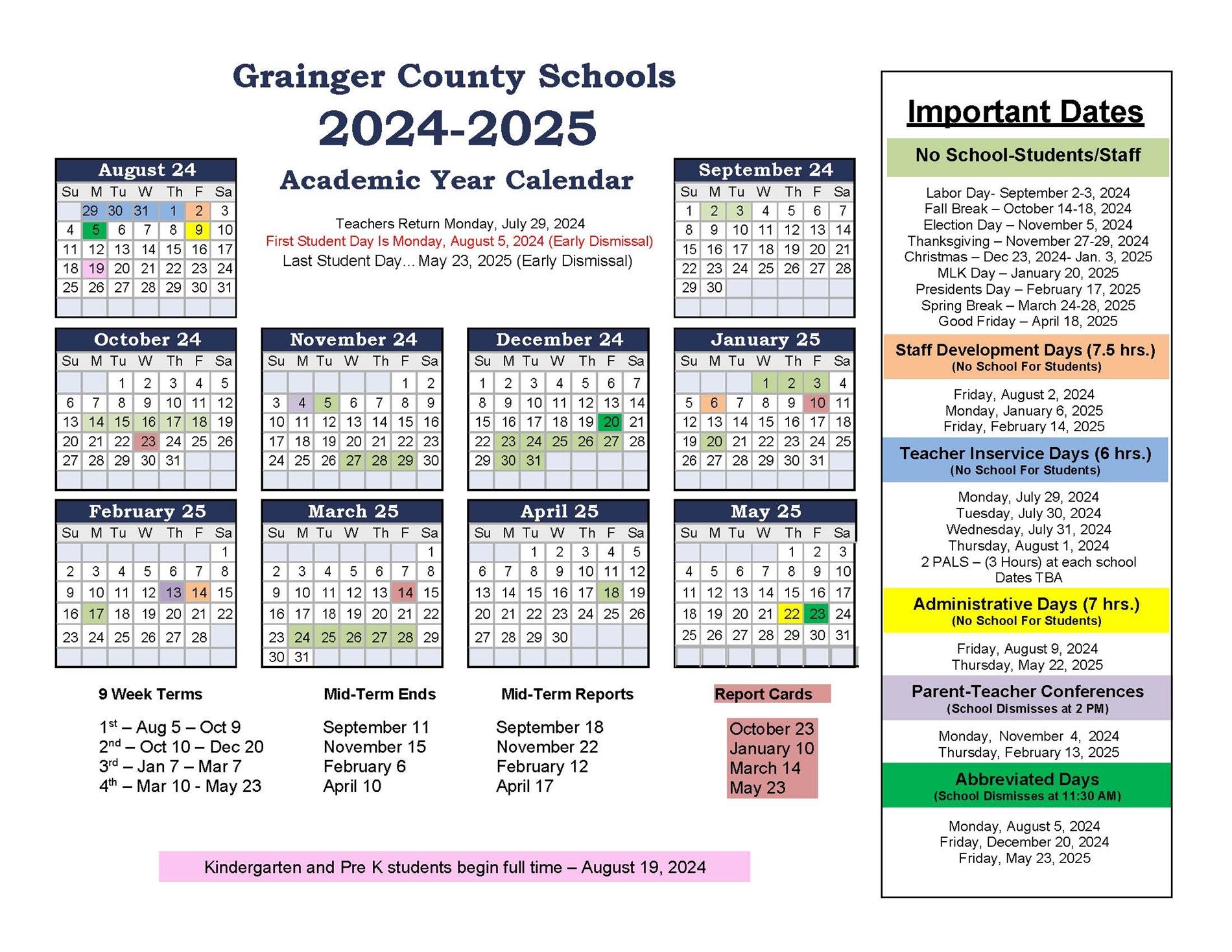Printable School Calendar 25-26