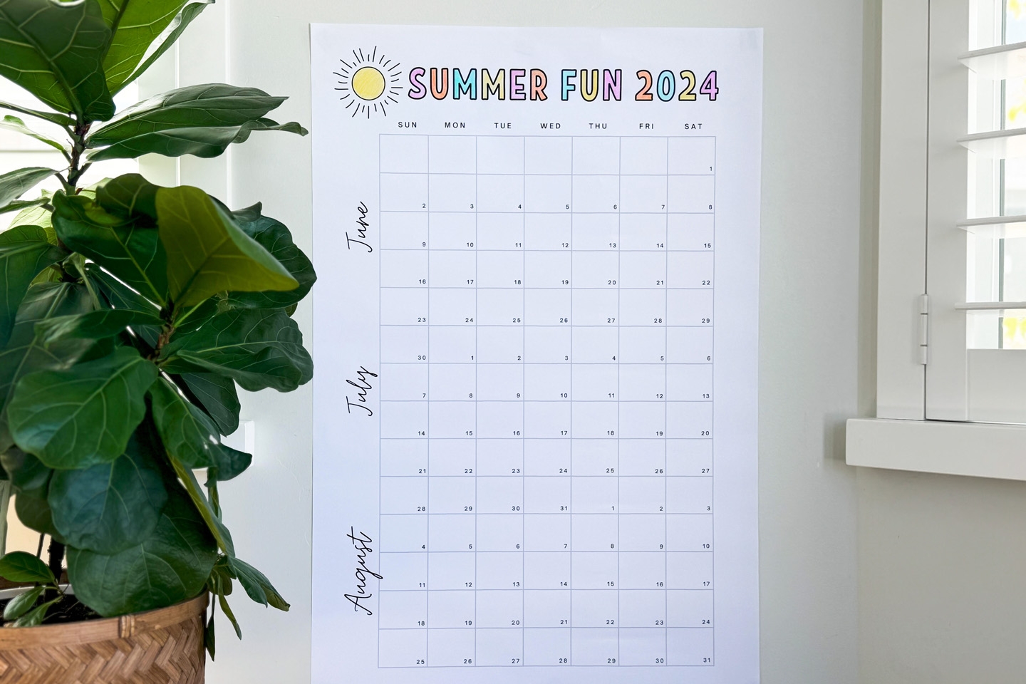 Giant Printable Summer Calendar To Keep Your Family Organized This Year Updated For 2025 The Many Little Joys
