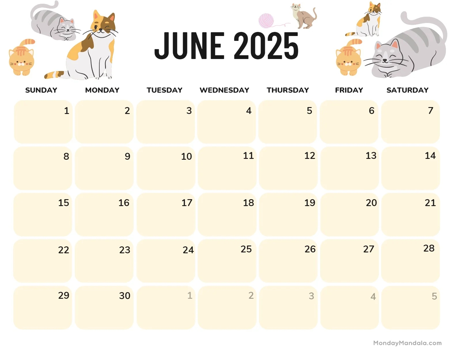 June 2025 Calendar 52 Free PDF Printables June 2025 Calendar 52 Free PDF Printables