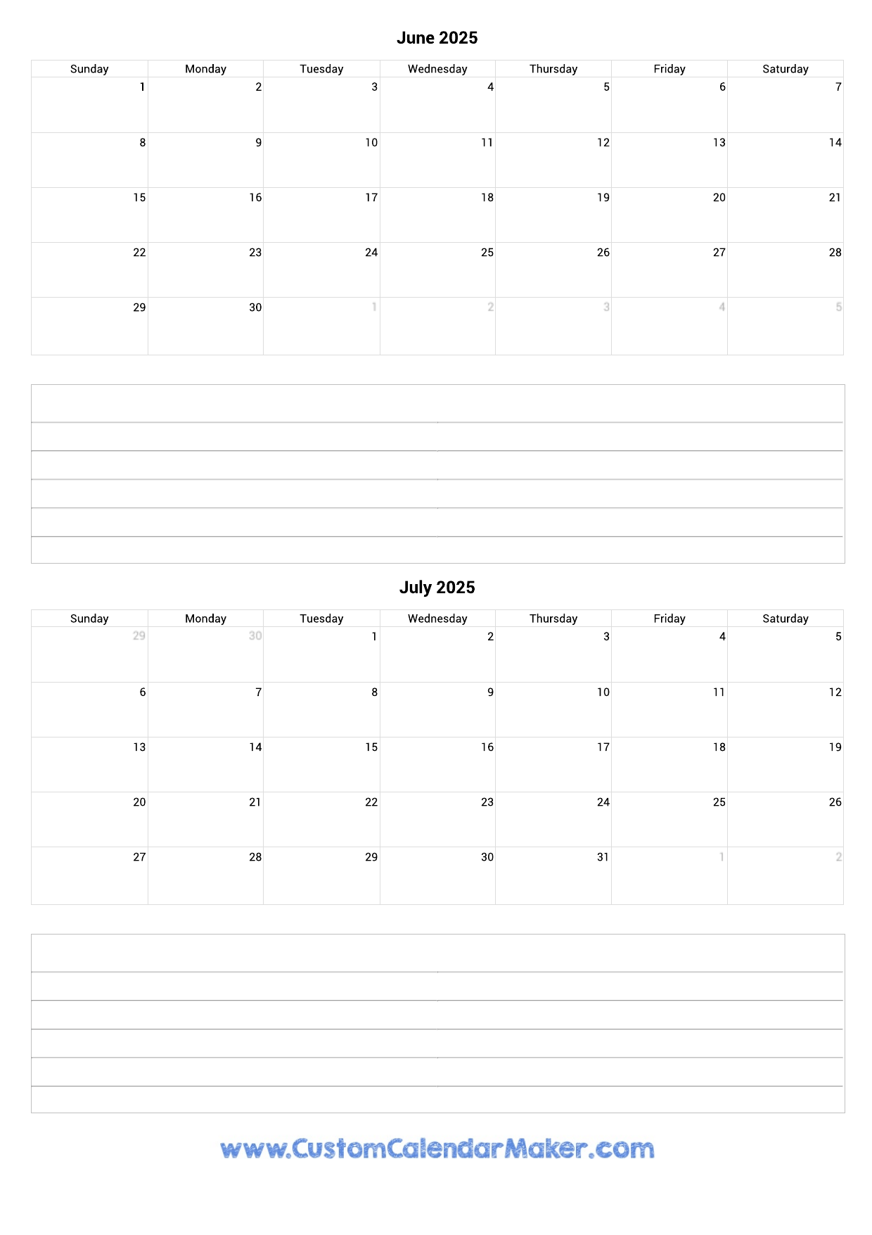 june and july 2025 calendar custom calendar maker june and july 2025 calendar custom calendar maker