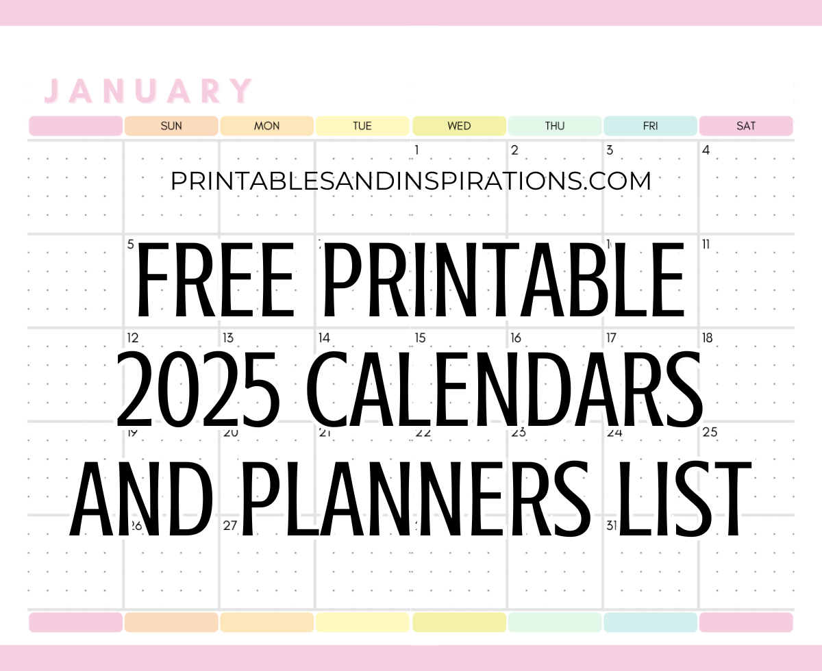 2025 Calendar Printable Pdf
