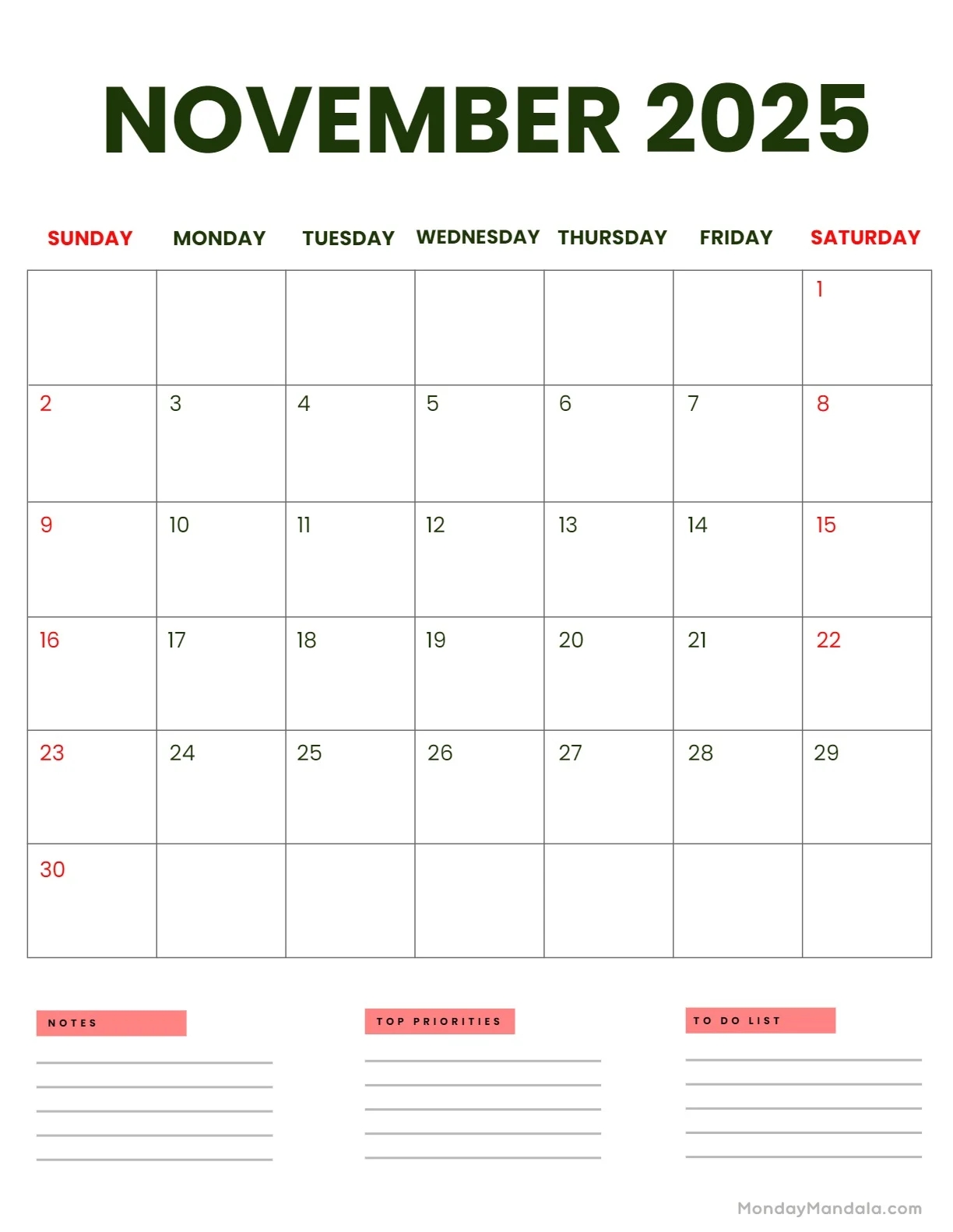 november 2025 calendar 52 free pdf printables