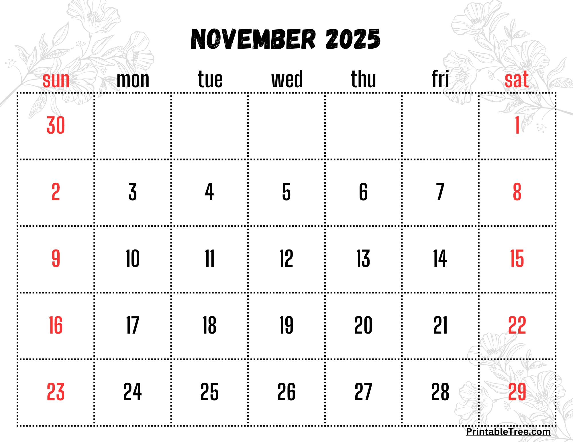 Free Printable Calendar November 2025 With Lines Free Printable Calendar November 2025 With Lines
