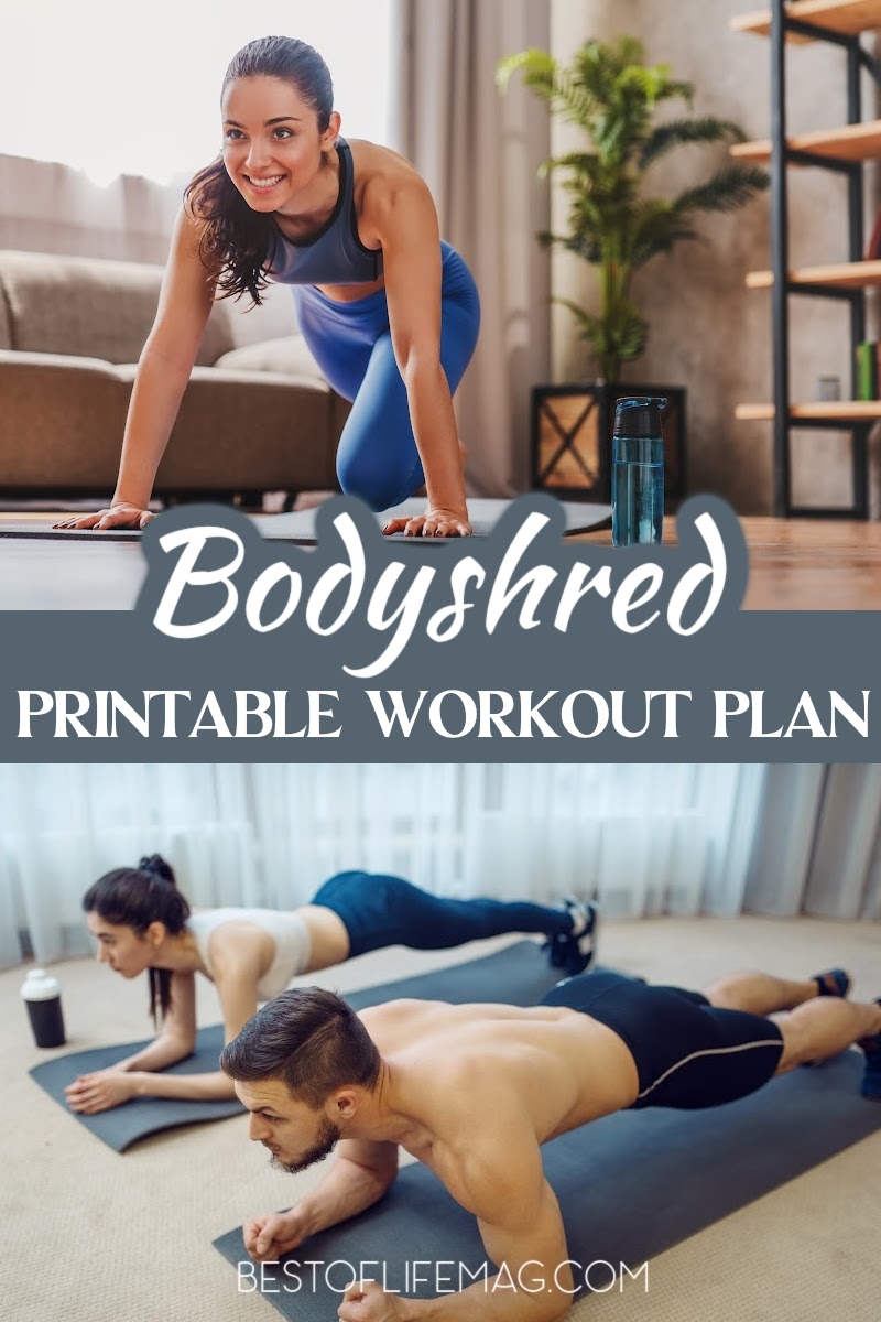 Printable Bodyshred Workout Plan Amplify Best Of Life Magazine