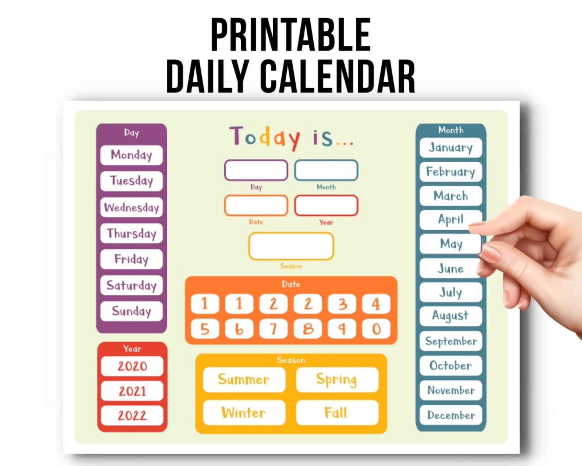 Printable Day Calendar