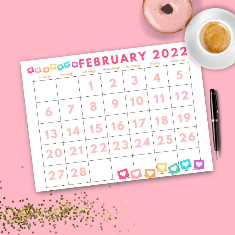 printable dated february 2022 calendar carrie elle