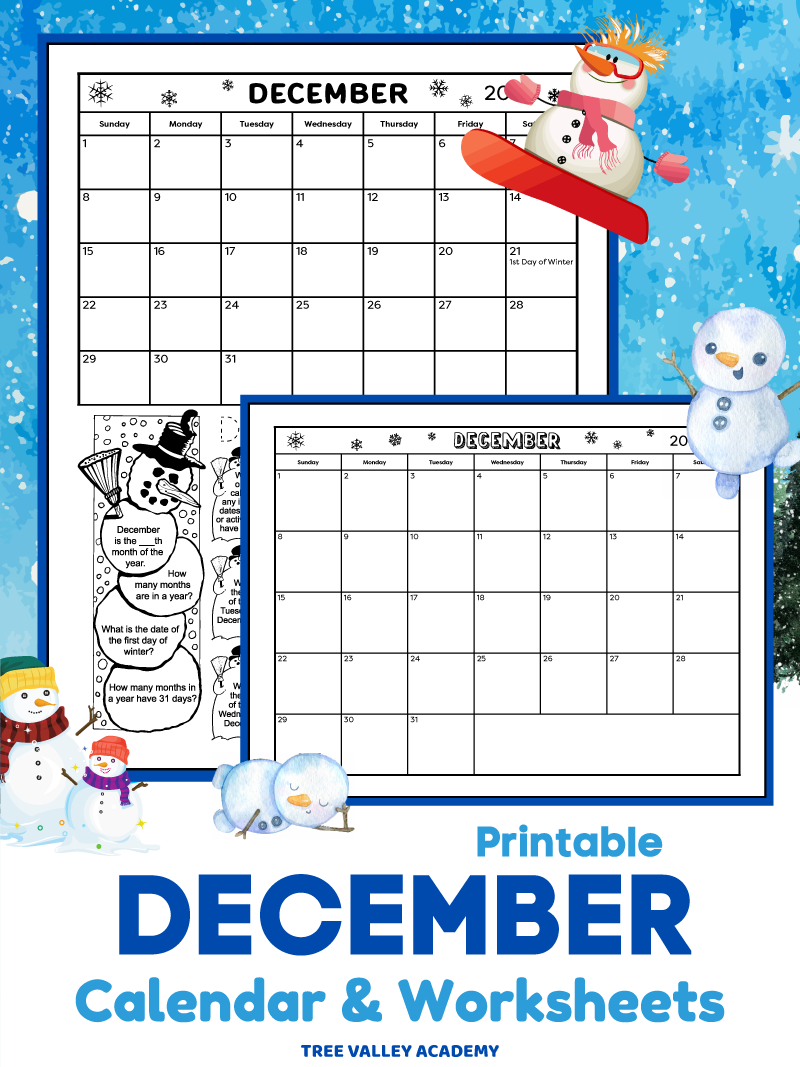 Printable December 2025 Calendar Worksheets Printable December 2025 Calendar Worksheets
