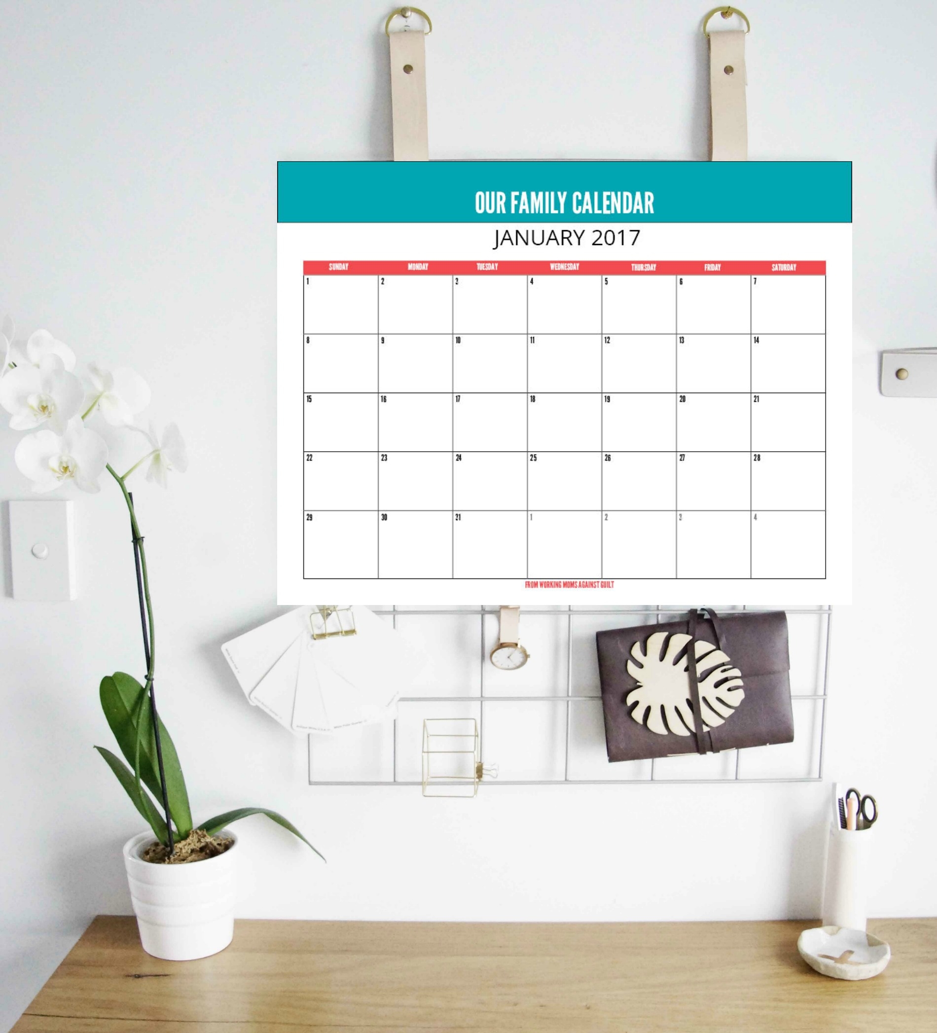 Printable Fillable Monthly Calendar