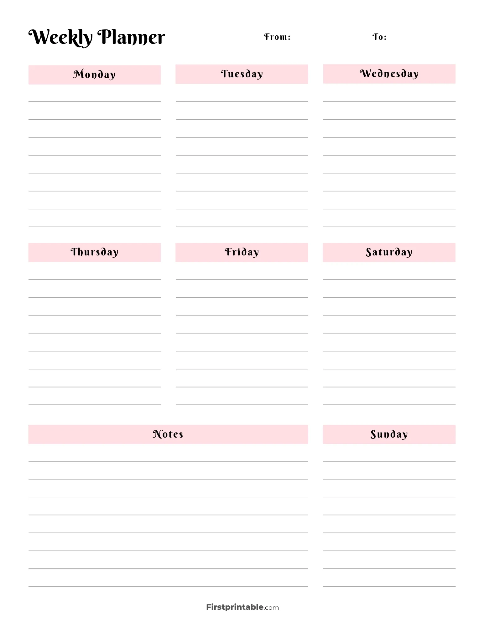 Printable Weekly Calendar Planner Free Templates Printable Weekly Calendar Planner Free Templates