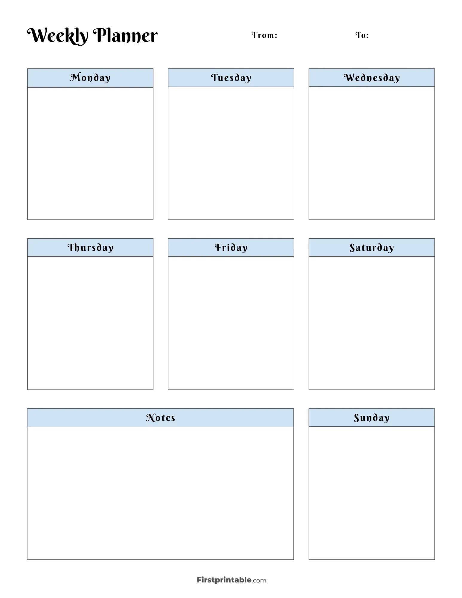 Printable Calendar Weekly Planner Printable Calendar Weekly Planner