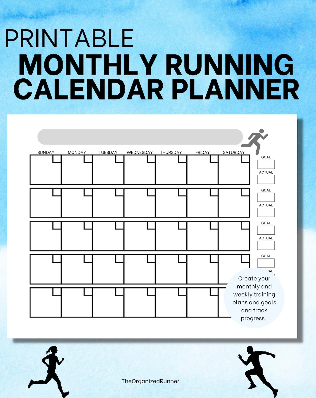 Free Running Training Calendar Printable
